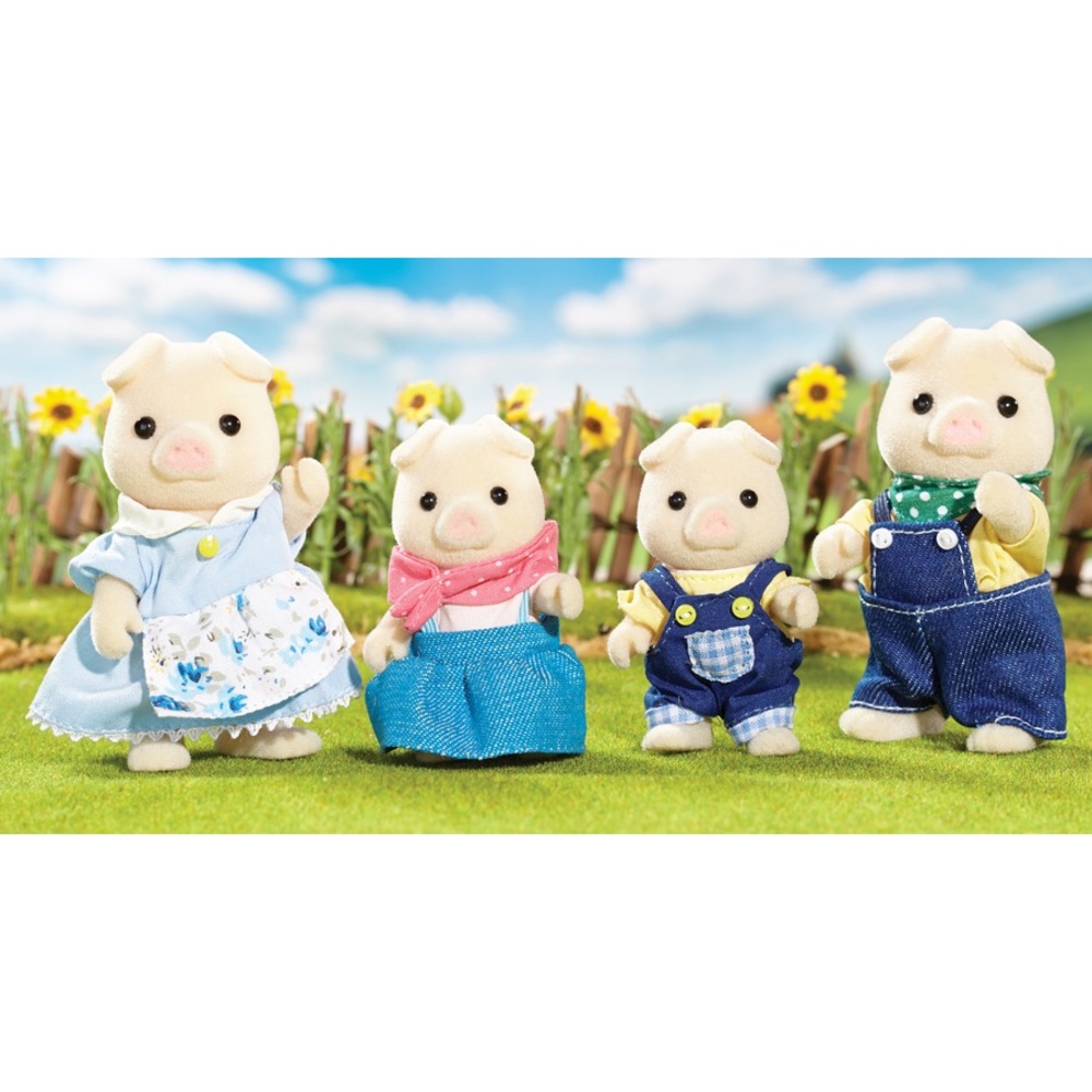 EUC Calico Critter Oinks Pig Family